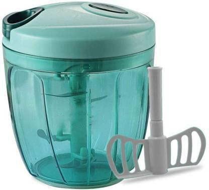 2 in 1 Vegetable Fruit Nut Onion Chopper, Hand Meat Grinder Mixer Food Processor Slicer Shredder Salad Maker Vegetable Tools Vegetable & Fruit Chopper with Whisker(MIXER) (900 ML, GREEN)