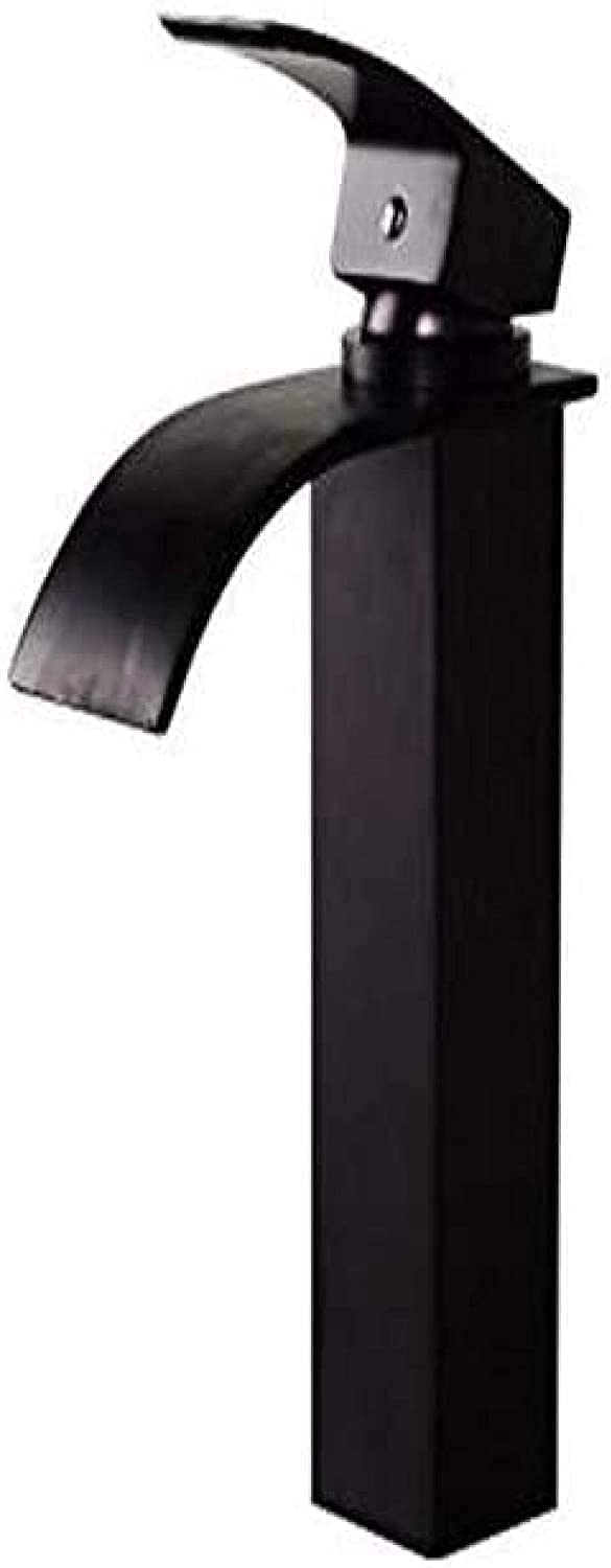 Grifo de Agua Cromo Cocina Fregadero Grifo Frotado Bronce Grifo Baño Negro Fregadero Grifo Cuadrado Cascada Lavabo Llafrase