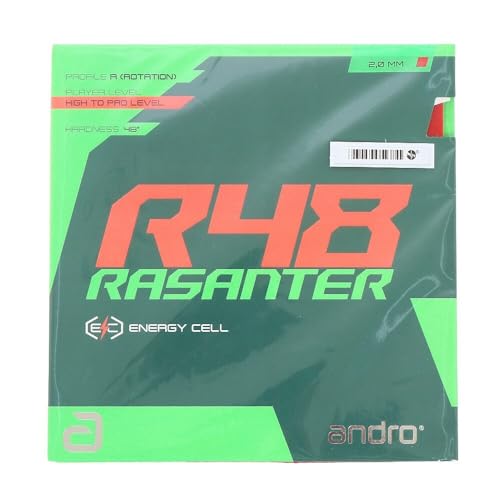 Andro Japan 112280 Table Tennis, Soft Rubber Back Razanter R48, Red, Size/ULTRAMAX