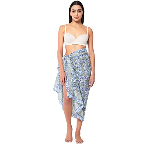 Swimsuit Beach Sarong Cover Ups for Swimwear Women-Hand Print Wrap Skirt