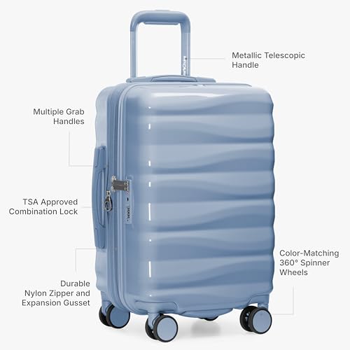 Image of Traveler's Choice Edinburgh II Hardside Spinner Luggage, TSA Lock, Blue, 21 inch Carry-on