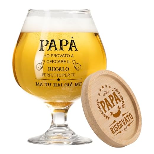 Funnli Regalo Papà, 510ml Bicchieri da Birra Regali per Papà, Personalizzato Bicchiere Regalo Compleanno Papà, Festa del Papa Idee regalo, Regalo Festa del Papà