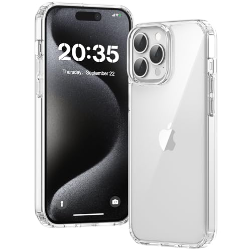 Voyahülle Hülle für iPhone 15 Pro Hülle Anti-Vergilbung Transparent Handyhülle Stoßfest Schutzhülle Premium Kratzfeste Case für iPhone 15 Pro -Durchsichtig