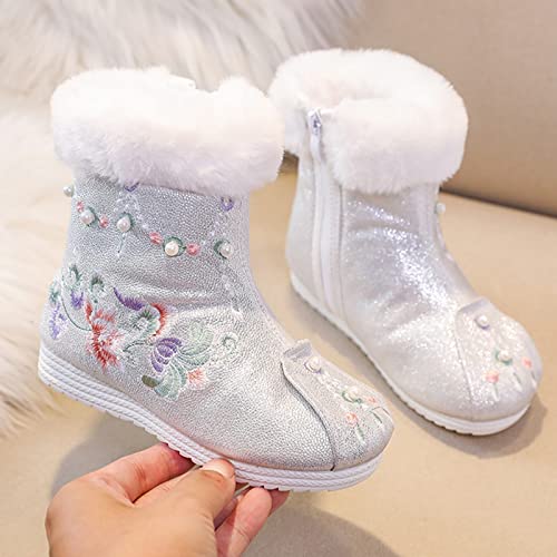 Girls Shoes Warm Cotton Boots Embroidered Boots National Boots Princess Cotton Boots Big Girl Dress Shoes4