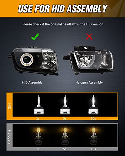 Image of GOOACC D3S HID headlight bulbs,6000k Diamond White,High low beam,Xenon replacement bulbs-2pcs