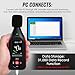 Decibel Meter Data Logger Sound Level Logger Noise Monitor with Data Recording, 31,000 Data, Graph Printing, MAX, Data Hold, 3-Color Light Alarm for Home, Office, Classroom, Industrial Use (30-130dB)