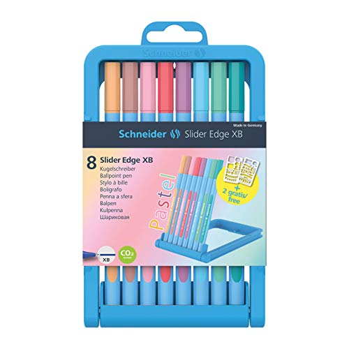 Schneider Stylo Slider Edge XB pastel en étui support de 8 pièces