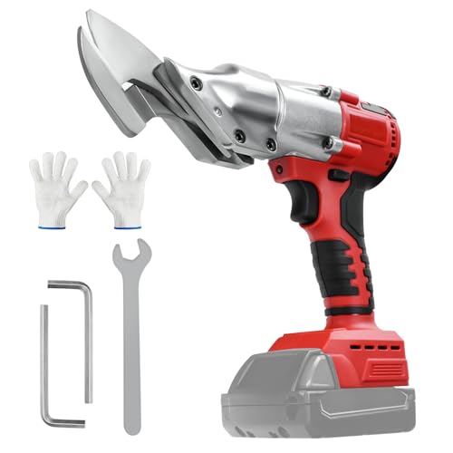 HLiePiHa Cordless Sheet Metal Shear for MILwaukee 18V Battery, Brushless Electric Metal Shears, 400W Scissors, 2 Variable Metal Shear Cutter Speed for Cutting Metal,Iron and Stainless(No Battery)