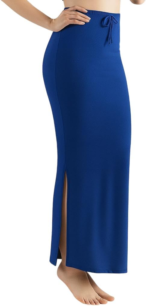 Women’s Body-Hugging Stretchable Saree Shapewear – Smooth Fit Slimming Petticoat (US, Alpha, One Size, Regular, Long, XL-XXL, Navy blue)
