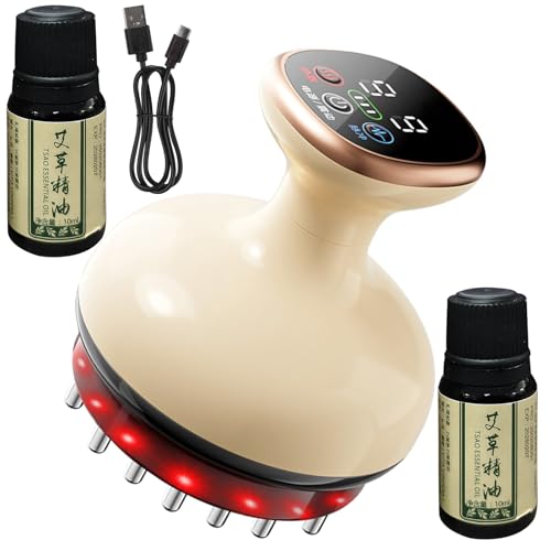 Wezalget Masajeador Anticelulítico | Dispositivo de Ventosas Eléctrico - Instrumento de Scraping Inteligente con Calor 9 Niveles para Músculos Cuello Abdomen Muslos Glúteos Cuerpo Entero Atletas y