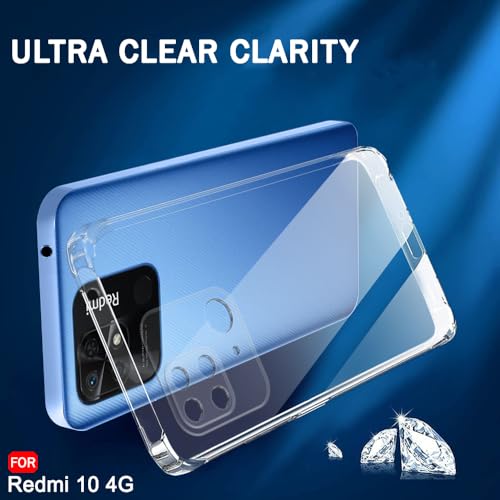 Image of TheGiftKart Best Camera Protection Back Cover Case for Redmi 10 / Redmi 10 Power | Ultra Clear Soft Case | Inbuilt Dust Plugs & Anti-Slip Grip | Slim & Protective Back Cover (Silicone, Transparent)