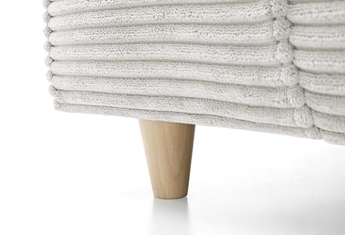 Abakus Direct Left Hand Corner Sofas for Living Room - Stylish Jumbo L Shaped Sofa with Water Repellent Jumbo Cord | Contemporary Chaise Lounge Sofa Corner in White | 212Wx164Dx78H - Image 4