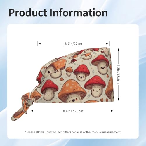Image of Adjustable Scrub Cap with Sweatband, Breathable Working Hat for Men /Women