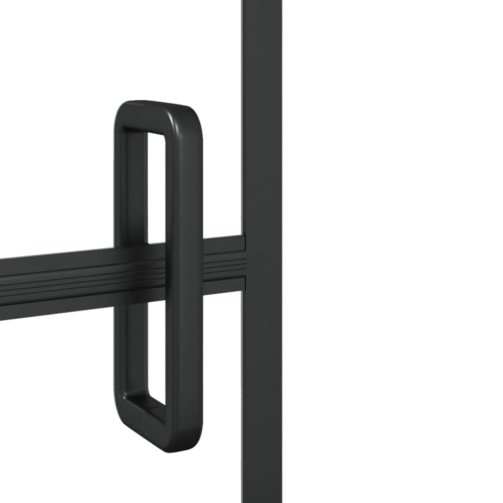 vidaXL Mampara de Ducha Puerta Cabina Baño Pared Cerramiento Partición Cubículo Apertura Central Seguridad Moderno ESG Negro 80x140 cm