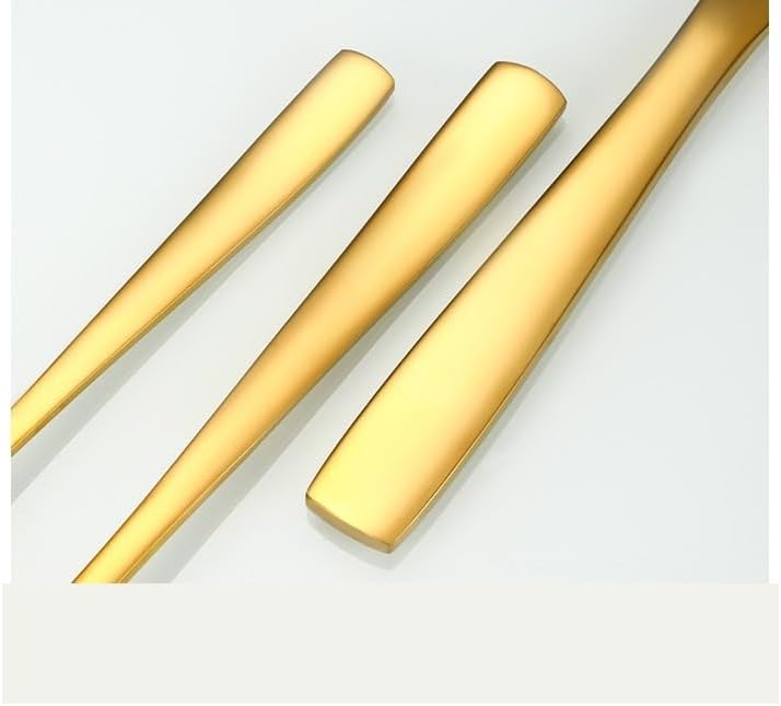 Silverware Flatware Set, 4/16/24/32/40/48pcs Stainless Steel Square Handle Cutlery Set Mirror Matte Steak Knife Fork Spoon(Rainbow,30 Pieces for 6)