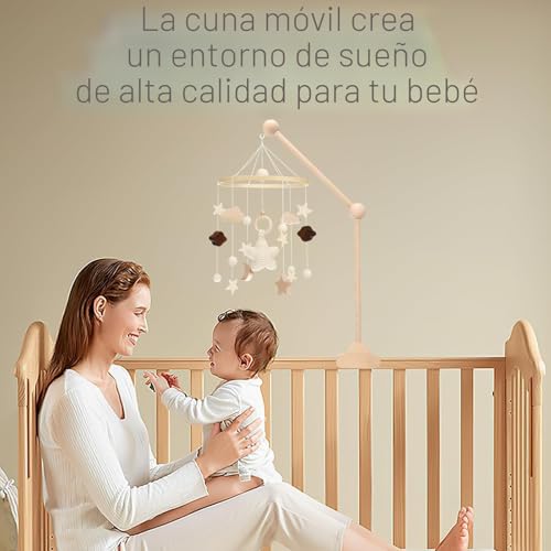 Miniatura 7 de Farerkass Soporte Móvil Para Bebé, Soporte De Madera Para Cuna, Altura Ajustable, Brazo Móvil De Cuna Extraíble, Ideal Para Campanas De Viento, Juguetes Y Decoración De Habitación Infantil