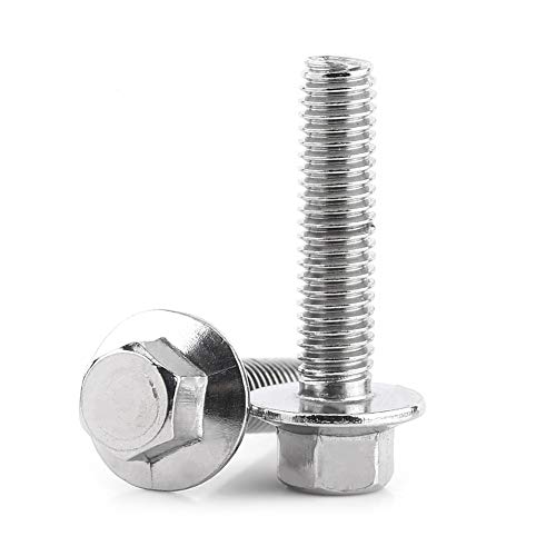 10個M6ステンレス鋼SS304スクリューキット 六角フランジネジキャップワッシャーヘッドボルトファスナー フランジボルト フランジボルト m6