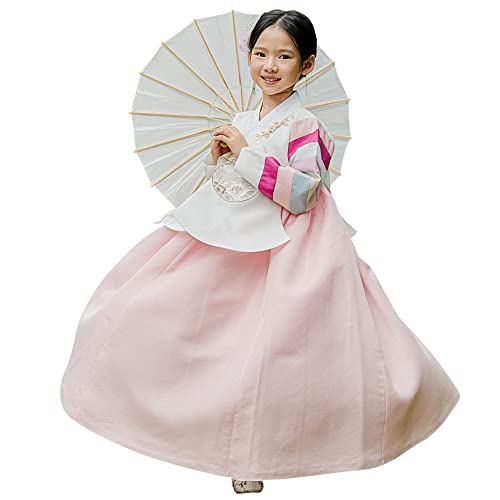 Striped Coral Dangui Girl Hanbok for 100~15y/o Korean Dress Baby Kids Hanbok Dol Baekil