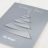 sendmoments Firmen-Weihnachtskarten im Set, personalisiert mit Ihrem Firmenlogo & -Text, Weihnachtsbaum, 12 Klappkarten, wahlweise mit Veredelung in Rot, optional mit bedruckten Design-Umschlägen