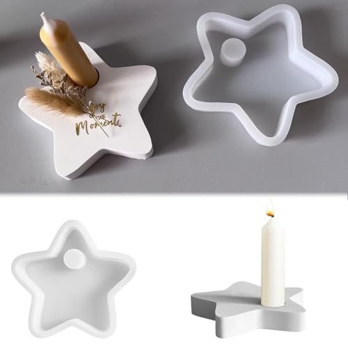 Silikonformen Gießformen Stern WISIRENT Silikonform Stern Kerzenhalter Weihnachten Sterne Silikonform Silikongießform Weihnachten Sterne Gips Gießen Formen Gießformen Silikon Kerzenformen