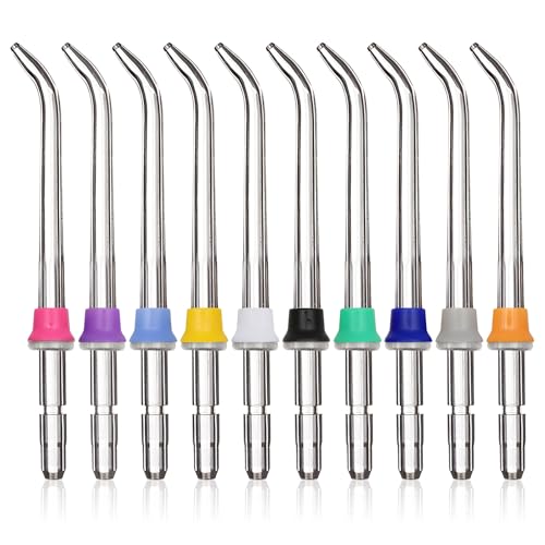 BORISCA 10 Piezas Colorido Water Flosser Recambios Compatible con WaterPik, Repuestos Water Flosser Boquilla para Irrigador Dental, Irrigador Dental Boquilla para Limpiar Dientes Encías Brackets