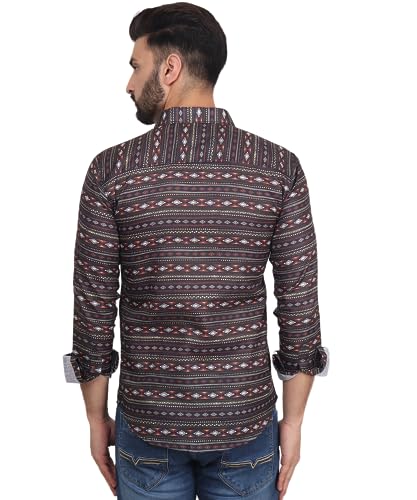 Image of TB Trybuy.in Nomadic Men's Printed Full Sleeve Casual Linen Shirt