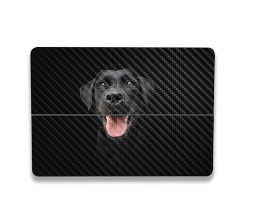 Image of MightySkins Carbon Fiber Skin Compatible with Microsoft Surface Laptop Studio 2 (2023) Full Wrap Kit - Black Lab | Protective, Durable Textured Carbon Fiber Finish | Easy to Apply | Made in The USA