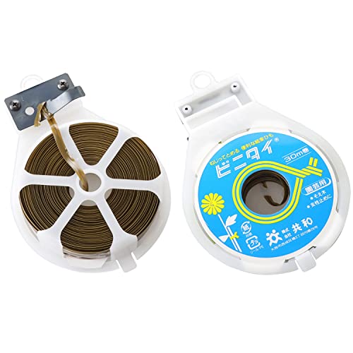 ビニタイ 園芸用 30m小巻カッター付きリール品 深緑 (オリーブドラブ) コチョウラン用 QC-038-109 共和 ビニールタイ 農業 支柱 固定 誘引 そえ木 結束