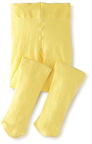 Girls' Opaque Microfiber Dance Stockings School Uniform Footed Tights (8-10, Yellow)2