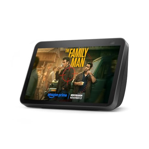 Echo Show 8 (2nd Gen) – Smart speaker with 8″ HD screen, stereo sound & hands-free entertainment with Alexa (Black)