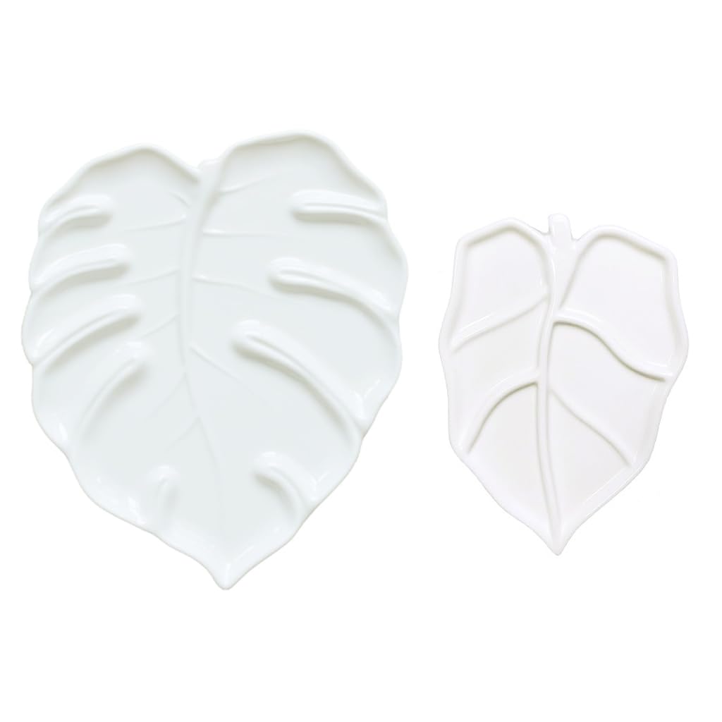 Bower Bird Ceramic Watercolor Palette,mini 5.5in Leaf Artist Porcelain Palettes for Painting,for Acrylic,Gouache,Watercolor,Painting,Ceramic Mixing Tray (Leaf Set)