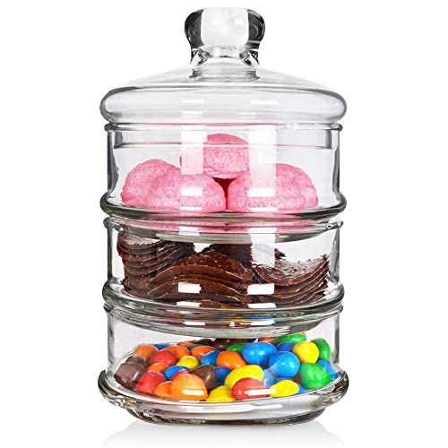 Vilde Lot de 4 récipients en verre pour biscuits, biscuits, cookies, boîtes à biscuits, pots de conservation avec couvercle, 13 x 20 cm Cover