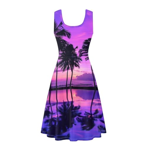 Image of Dreaweet Casual Sleeveless Dresses for Women Girls, Round Neck Tank Dresses with Pockets Summer Sundress Size XS-4XL