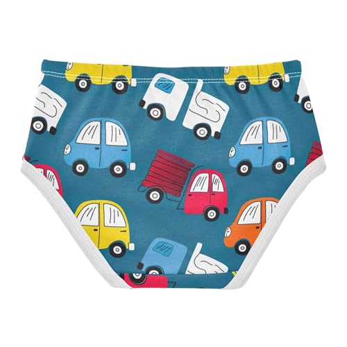 Toddlers Underwear Floral 2t Cotton Cute Panties Girl Bright Undies Kids Briefs Cute Cars Trucks Blue2