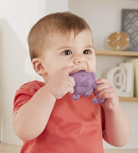 Image of Fisher-Price Newborn Baby Toy Purple Monkey Teether BPA-Free for Tummy Time & Travel Sensory Play for Infants Ages 3+ Months