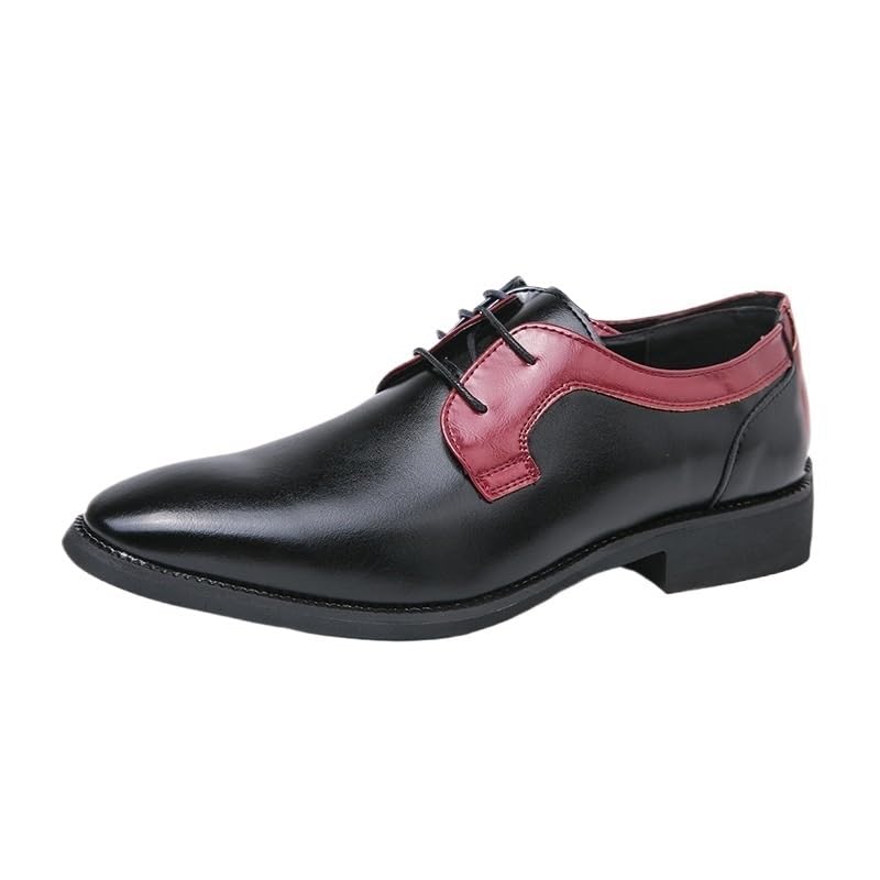 Fashionable Two Tone Splicing Leather Shoes Classic Wingtip Lace Up Dress Shoes Men's Business Formal Oxford