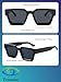 Teumire Thick Square Frame Sunglasses for Women Men Retro Chunky Rectangle Sun Glasses Fashion Black Shades(Black Frame/Grey Lens)
