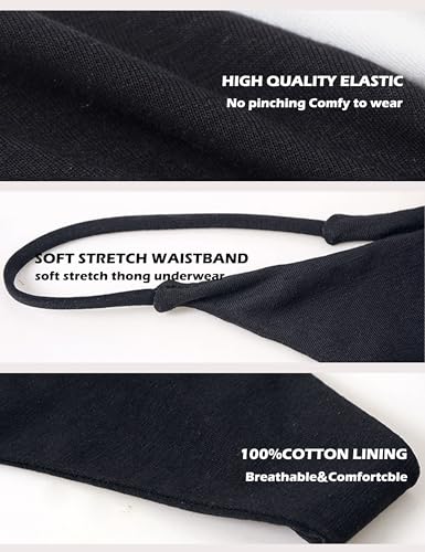 Image of VISSAY Cotton Thongs for Women Pack,Low Rise Ladies Underwear,Sexy Stretch Breathable Comfortable Thong Panties 6 Pack