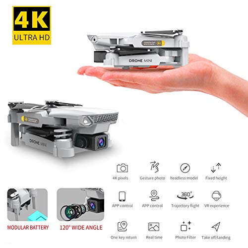 Drone QUANXI HJ-15 dobrável com câmera 4K HD, velocidade de vôo de 3 níveis, transmissão ao vivo FPV