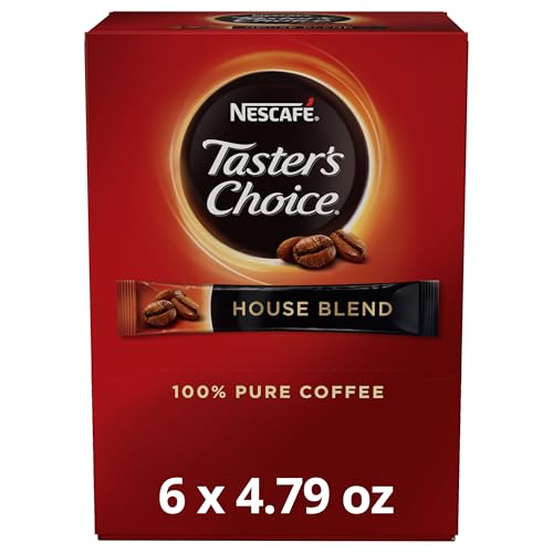 Nescafe Instant Coffee, Ground Coffee, Single Serve, Light Roast, Tasters Choice, 1.7 g Packets (Pack of 80)