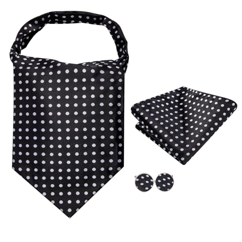 Image of Dubulle Paisley Floral Ascot for Men Self Tie Mens Cravat and Pocket Square Cufflinks Wedding