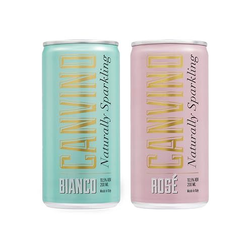 Canvino Mixed Pack | Bianco/Rosé | Sparkling Italian Wine | All Natural & Vegan Friendly | 100% Recyclable Aluminium Can | 12 x 200ml | Made in Italy |