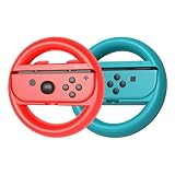 Amtitoker Joy-Con ハンドル【2024新登場】For ニンテンドー マリオカート8 デラックス Switch ジョイコンハンドル 人間工学 装着簡単 手触り良い 持ちやすい ニンテンドースイッチ ハンドル コントロールと精度の向上 (レッド＆ブルー各1つです)
