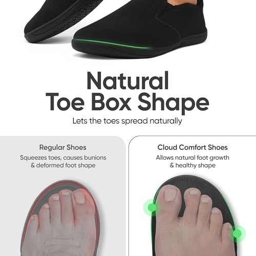 Image of Frido Cloud Comfort Slip-On Shoes for Men | Zero-Drop Barefoot Style with Wide Toe Box | Lightweight Breathable Knit Casual Walking Shoes with Flexible Sole | Natural Foot Movement