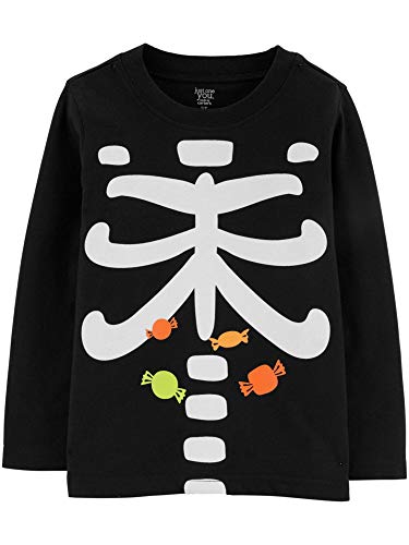 T-shirt squelette Halloween Carter's garçon en coton noir à manches longues