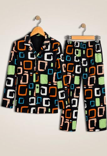 Image of 3BROS Kid's Pure Cotton Full Sleeves Night Suit /Dress for Boys /Girls Full Pajama & Top Sleep Suit Combo Set