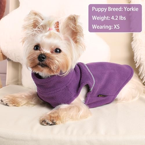 Image of Dog Clothes for Small Dogs Fleece Vest Dog Sweater Boy Girl, Warm Pullover Fleece Doggie Jacket, Winter Pet Ourfit Chihuahua Sweater - Yorkie Clothes (Purple, X-Small)