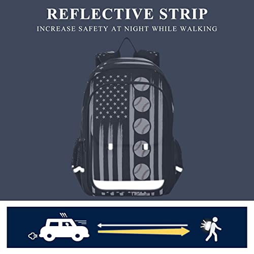 Glaphy G302391605P878C936S2078 American Flag Baseball Backpack School Bag Lightweight Laptop Backpack Students Travel Daypack thumb #4