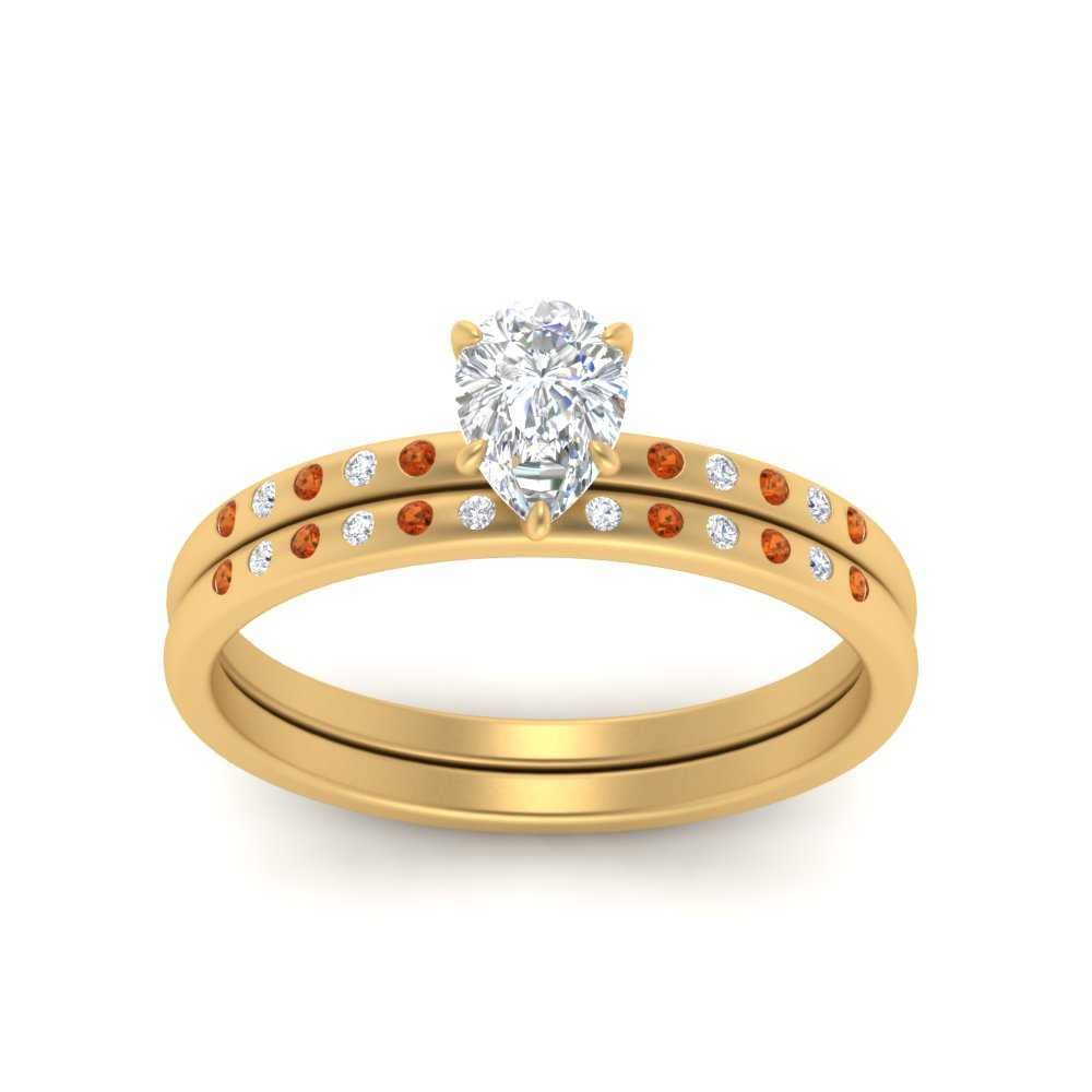 Anillos de boda con bisel de piedras preciosas en forma de pera talla 4 7
