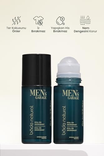 Image of Bade Natural Men's Garage Roll-On Deodorant - 1.69 fl oz (50 mL) - Natural Odor Protection & Refreshing Citrus Woody Scent